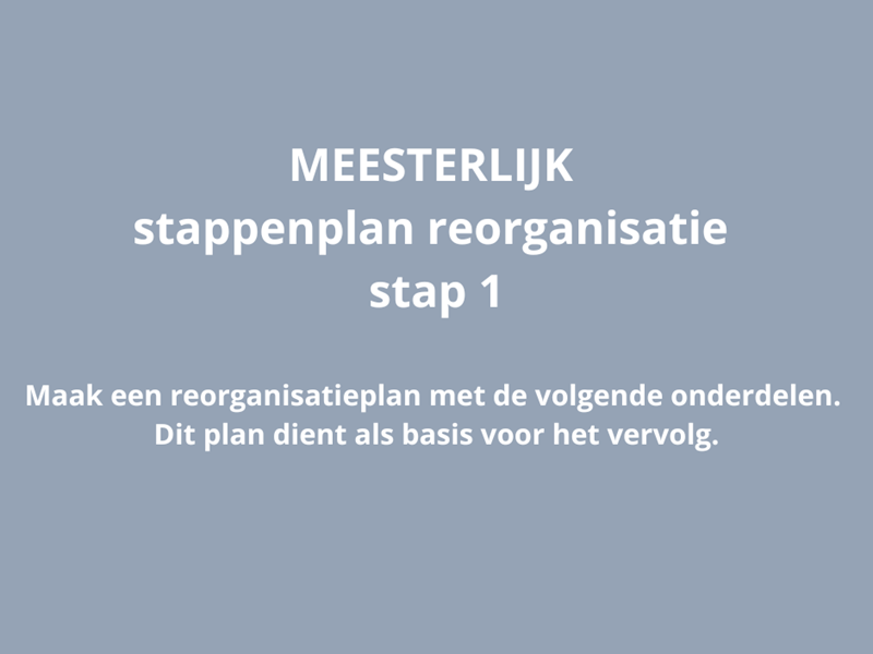 MEESTERLIJK stappenplan reorganisatie - stap 1